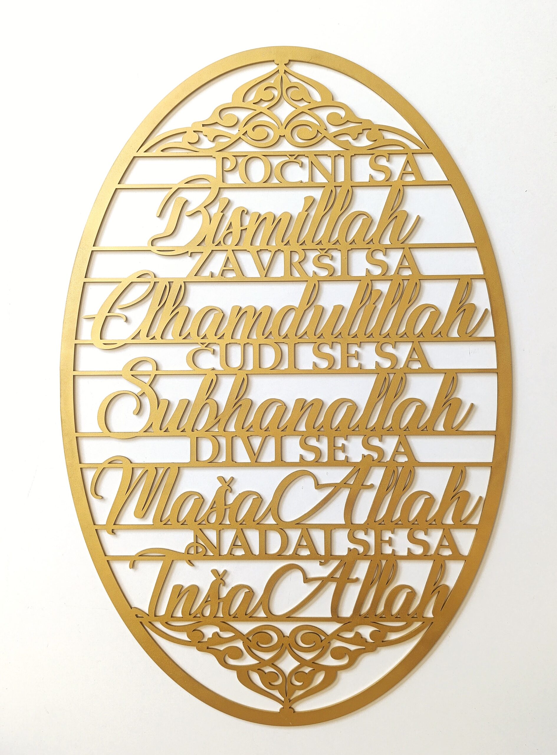 Dekorativni zidni okvir s islamskim podsjetnicima